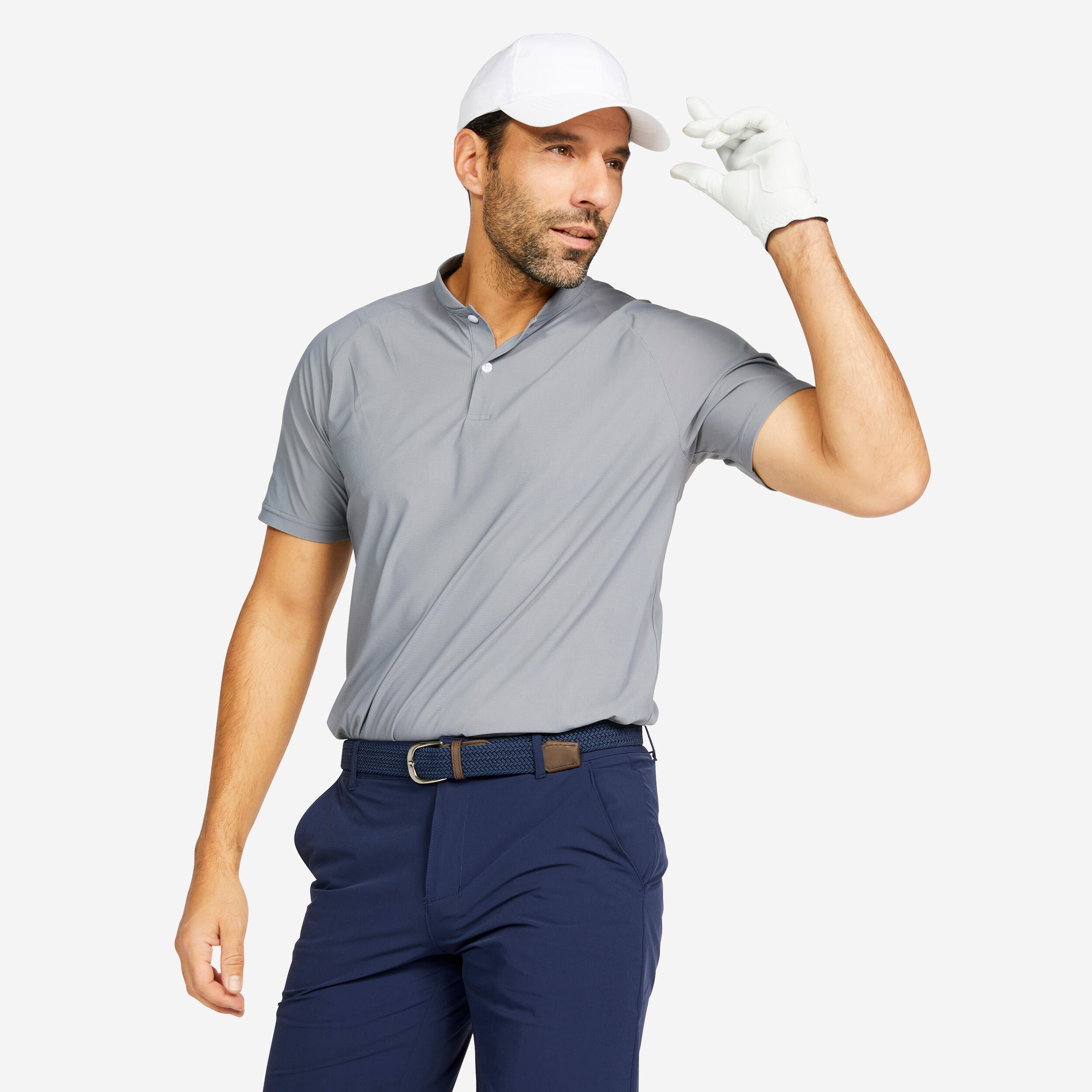 Men's golf short-sleeved polo shirt - WW900 grey 1/4