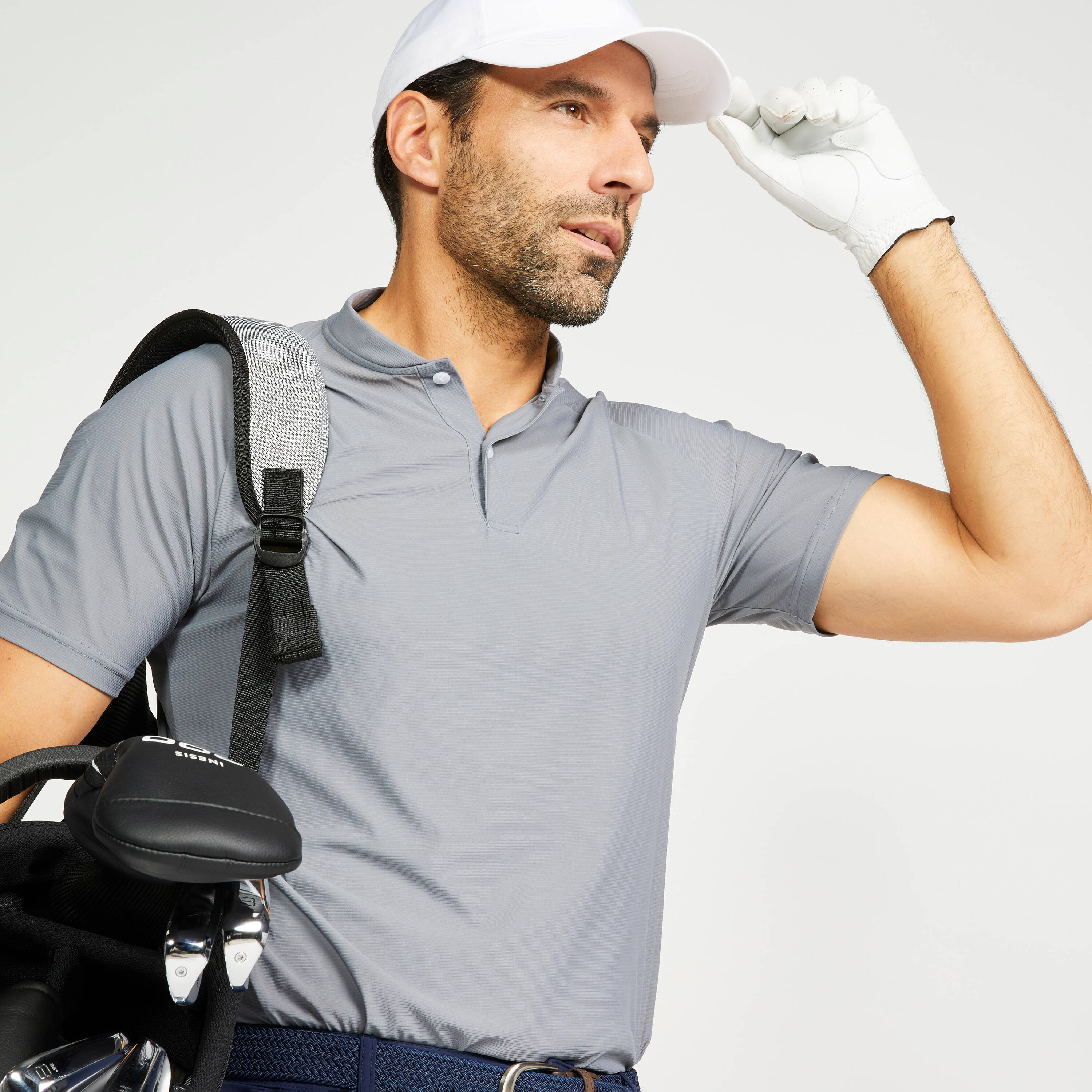 Men Golf Polo T-Shirt 900 Grey -  2
