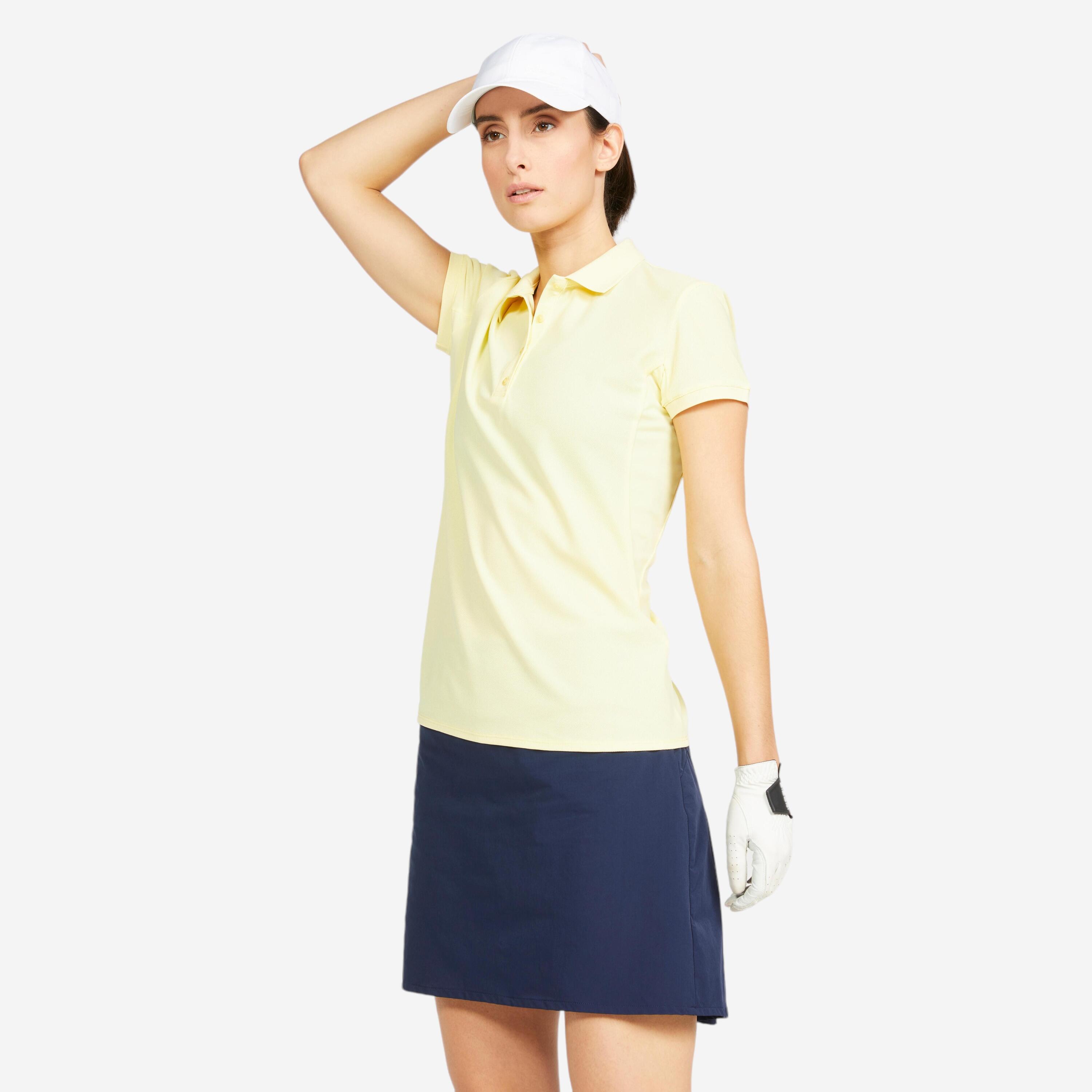 INESIS Women's Golf Short-Sleeved Polo Shirt WW500 - Pastel Yellow