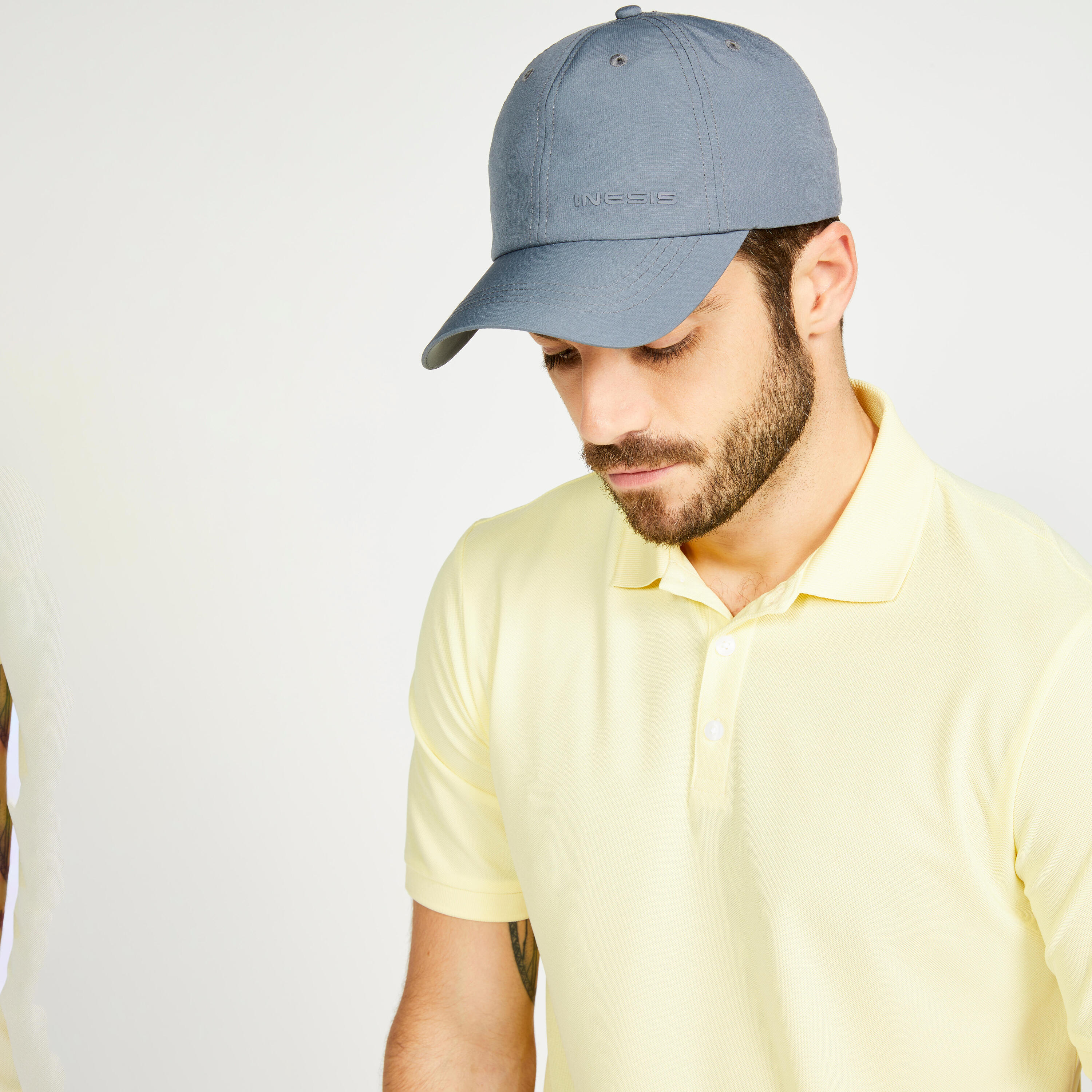 Men's golf short-sleeved polo shirt - WW500 yellow 3/6
