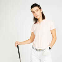 Golf Poloshirt WW500 kurzarm Damen blassrosa