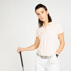 Kaus polo lengan pendek golf wanita WW500 - Pale pink