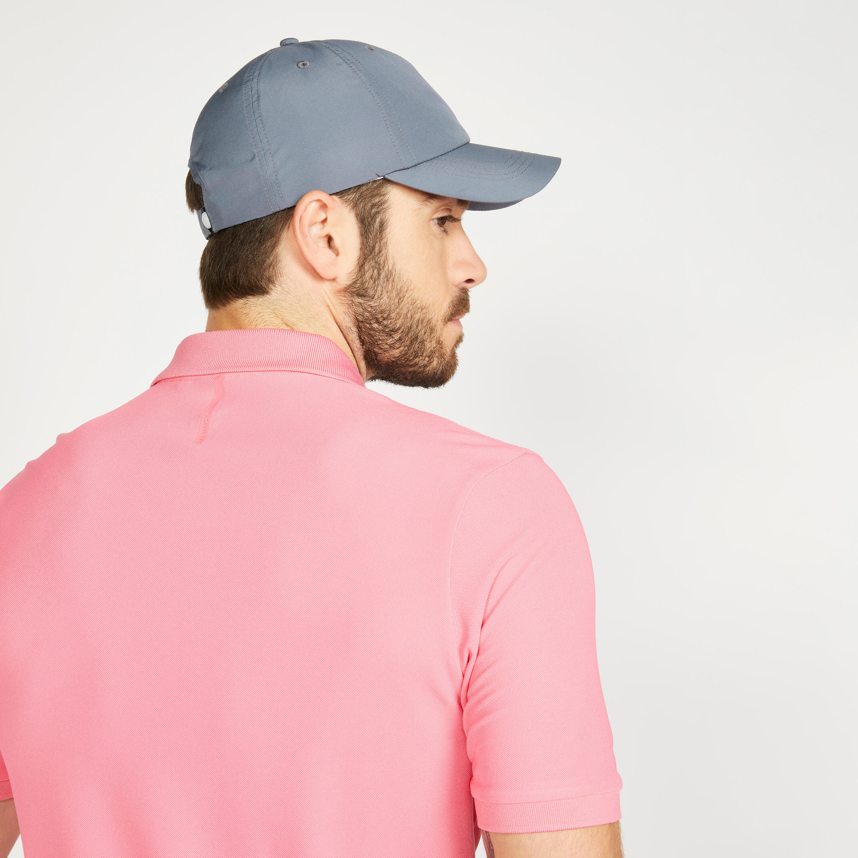 Men's golf short sleeve polo shirt - WW500 pink 3/6