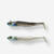 Combo leurres souples texan ancho 90 18g dos noir/blanc argent pêche en mer