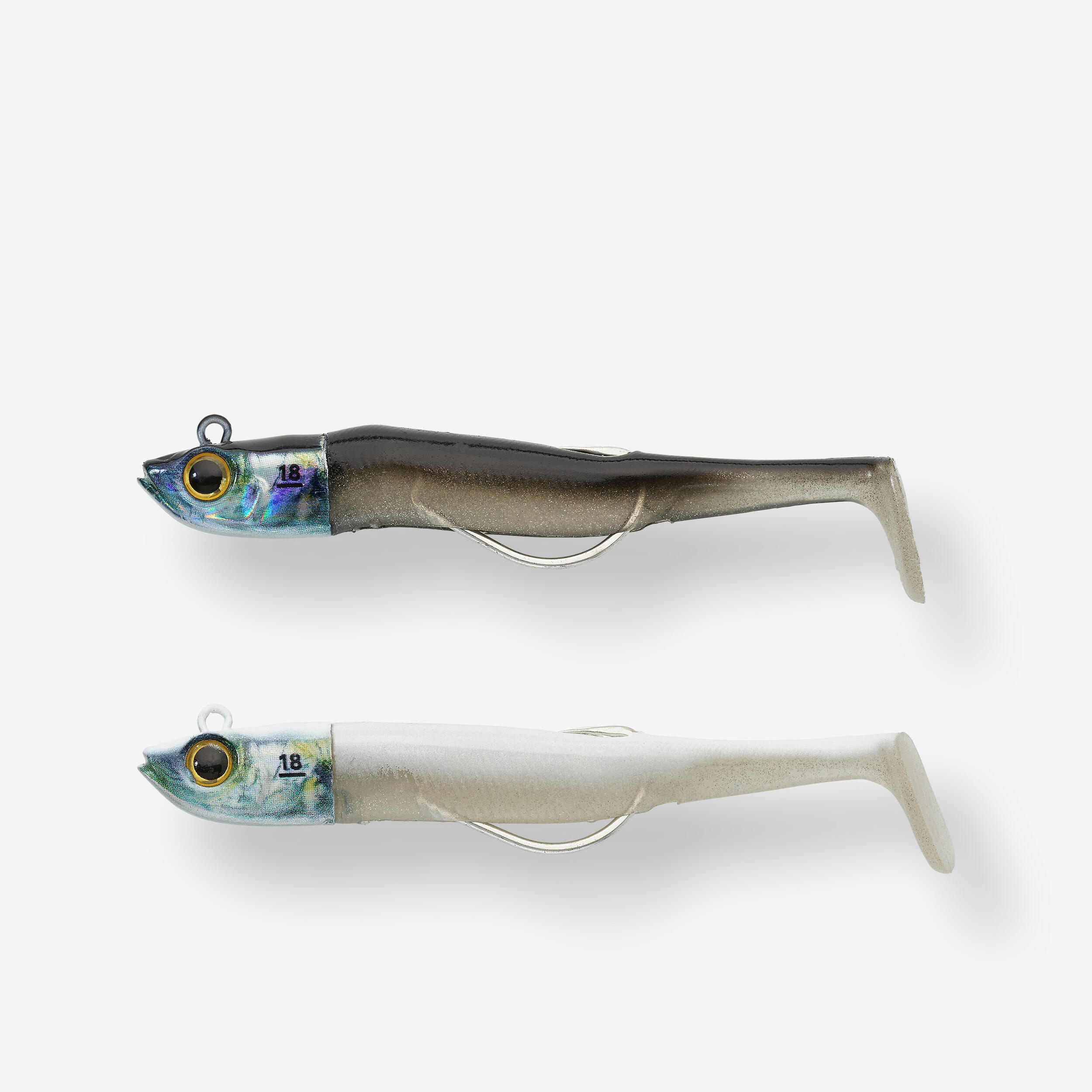 CAPERLAN Artificiale morbido texan pesca in mare ANCHO 90 18 g nero-bianco-argento