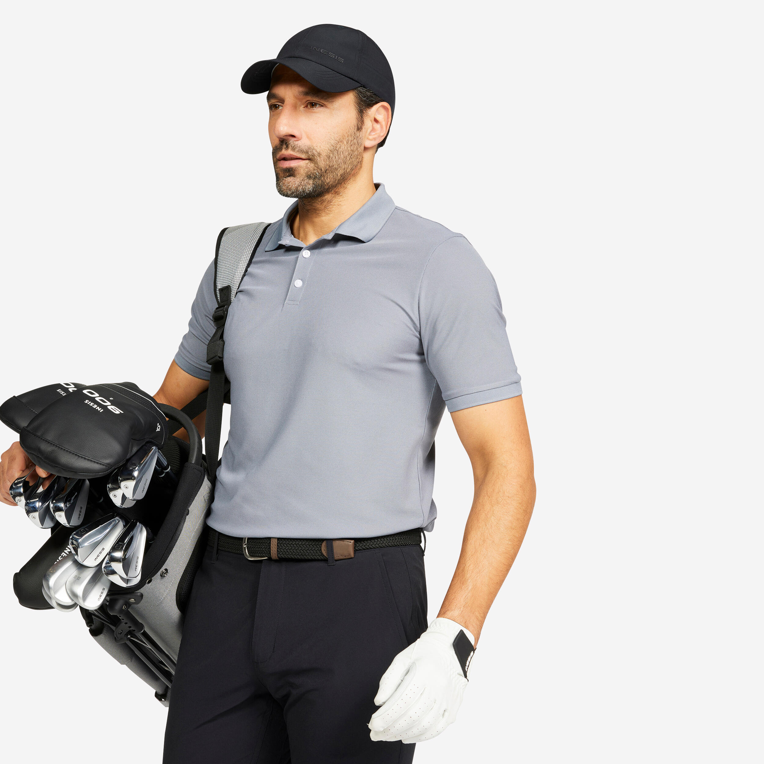 Inesis - Polo Golf Manches Courtes Homme - Ww500 Gris - Polo Manches Courtes - Golf - Gris - 38 S - Decathlon