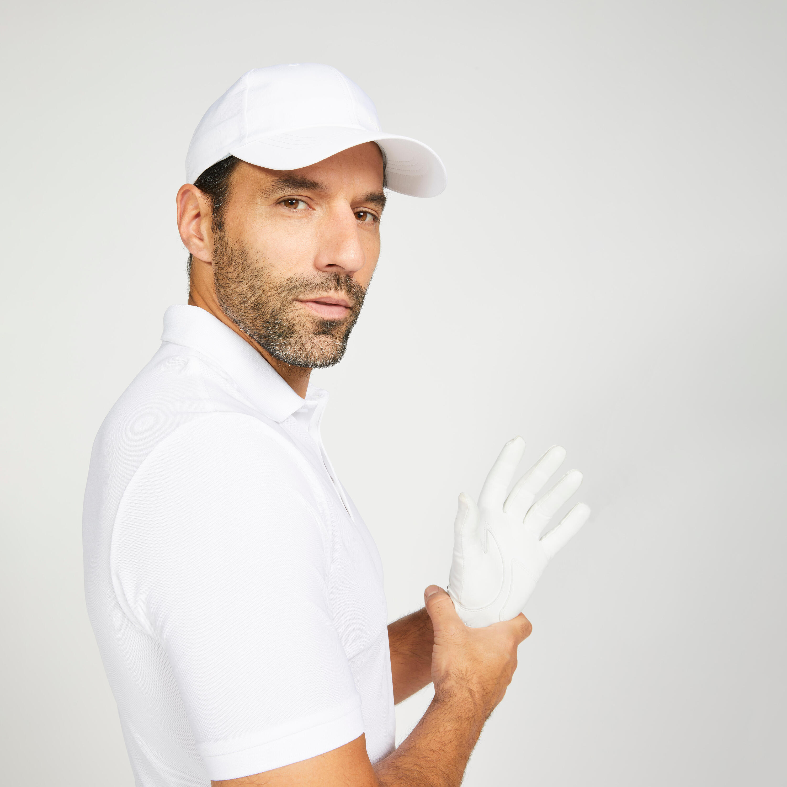 Men's golf short sleeve polo shirt - WW500 white 2/4