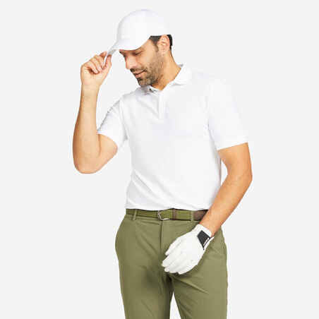 Bela moška polo majica s kratkimi rokavi za golf WW500