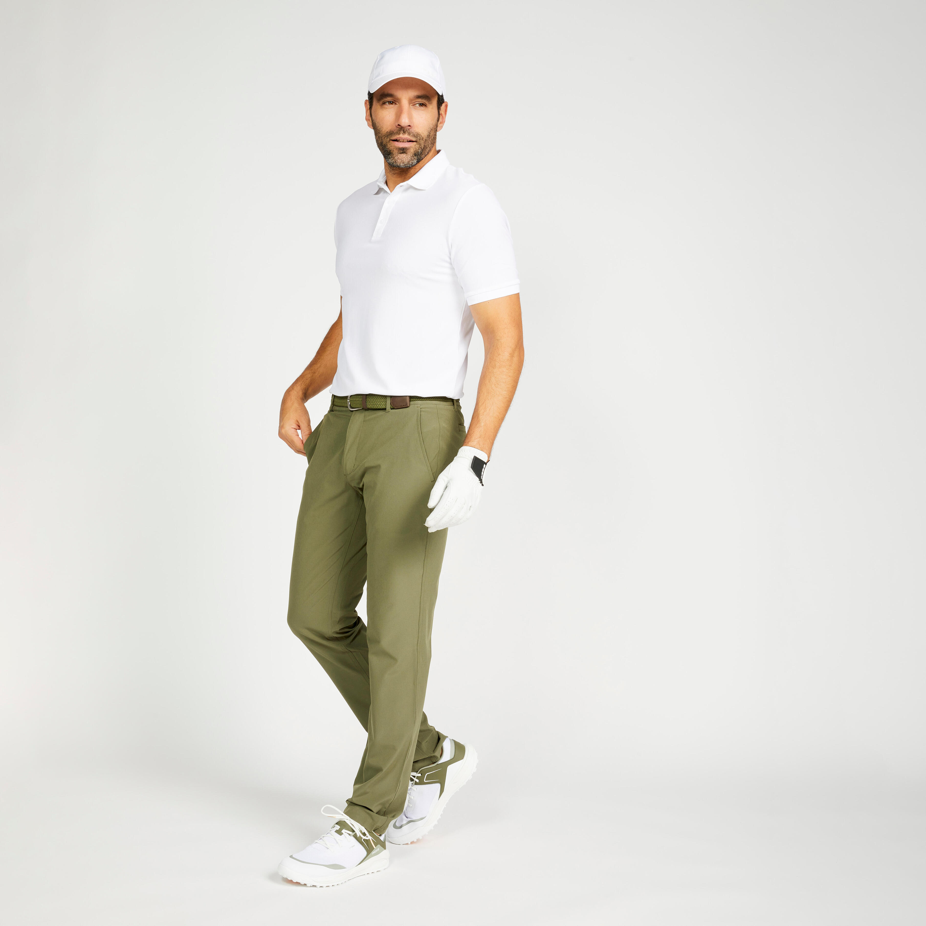 MEN'S GOLF SHORT SLEEVE POLO SHIRT WW500 WHITE