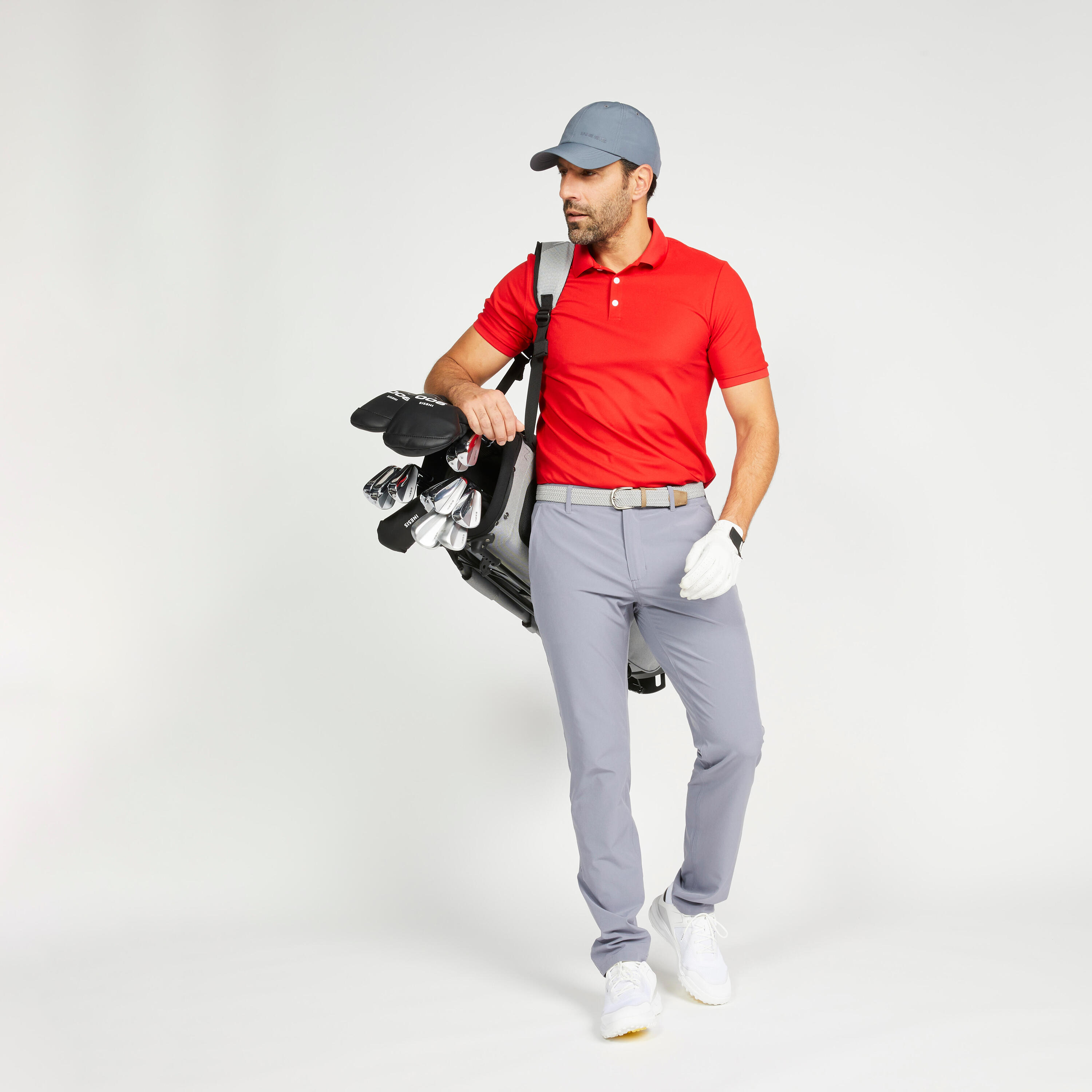 Men's short-sleeved golf polo shirt - ww500 red 2/6