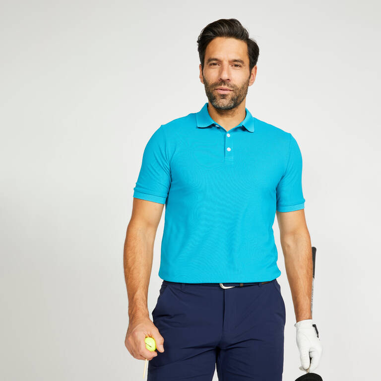 Men's golf short-sleeved polo shirt WW500 turquoise