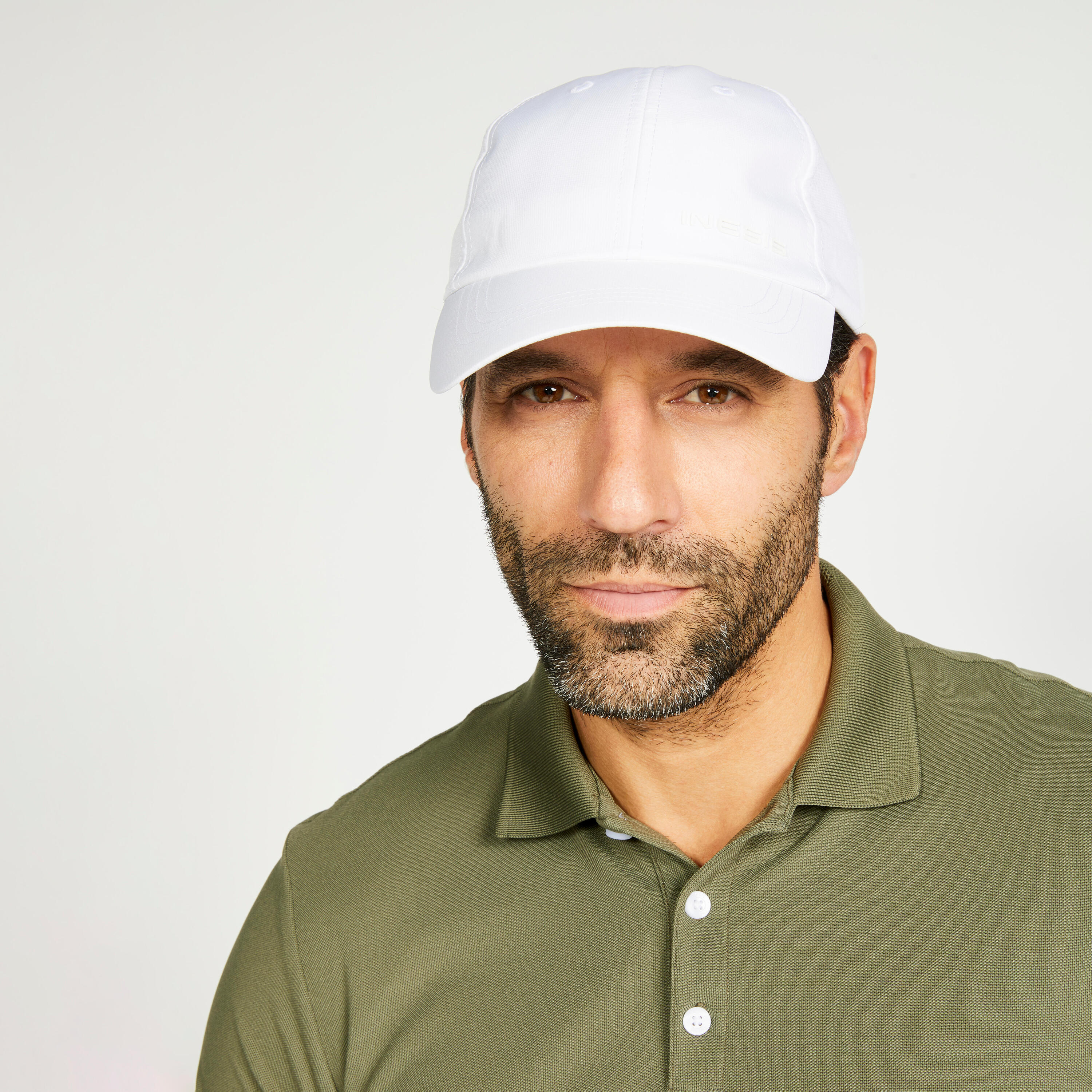Polo de golf de manga corta caqui para hombre WW500 3/6