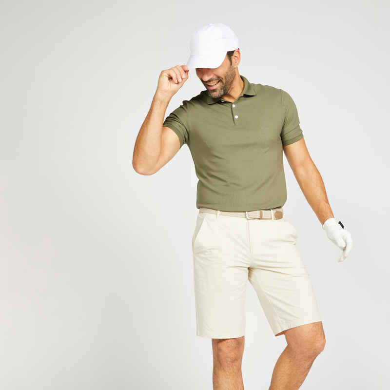 Men's golf short-sleeved polo shirt WW500 khaki