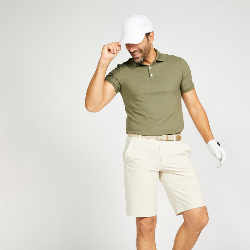 Polo de golf manches courtes homme WW500 kaki