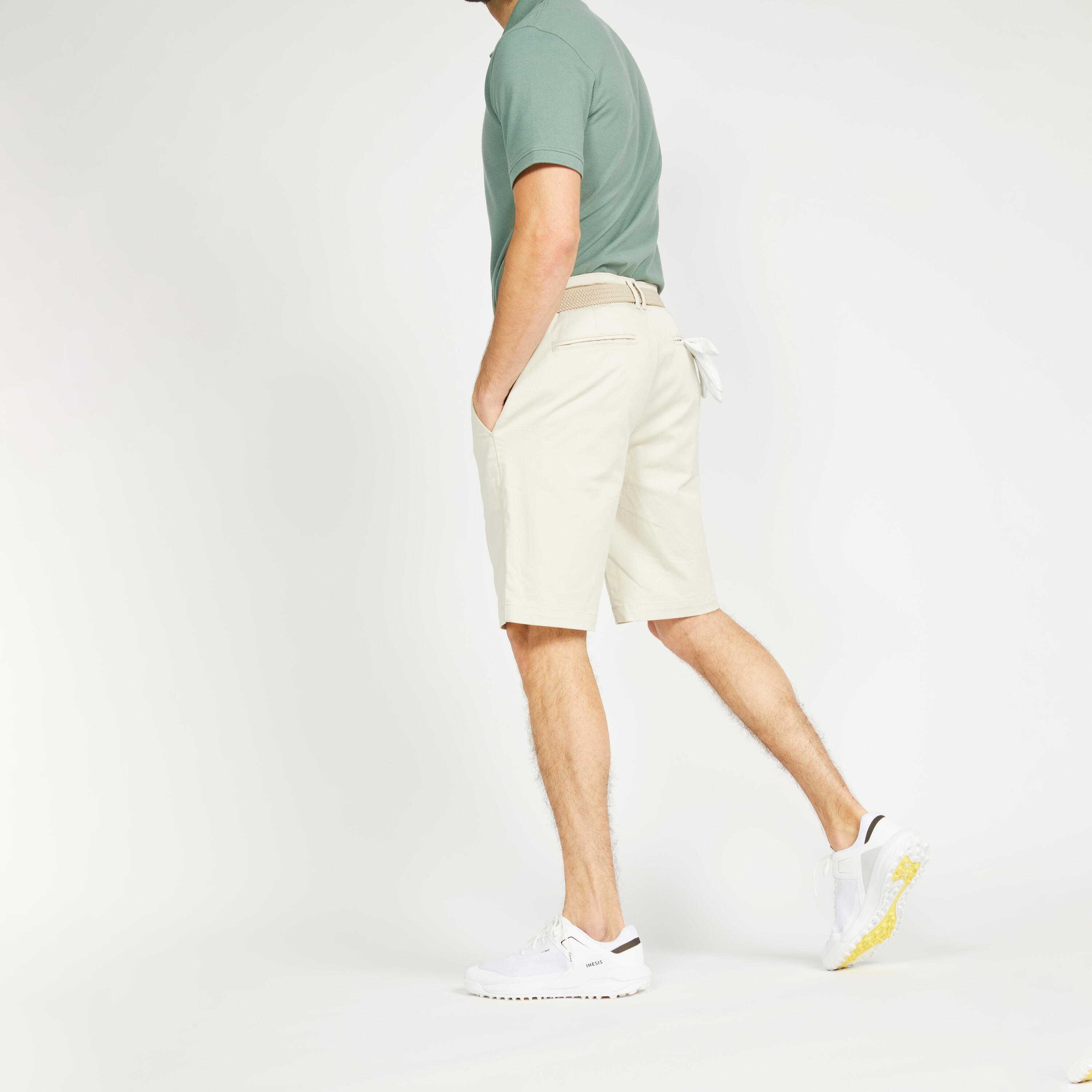 Golf chino short katoen heren MW500 beige 2/6