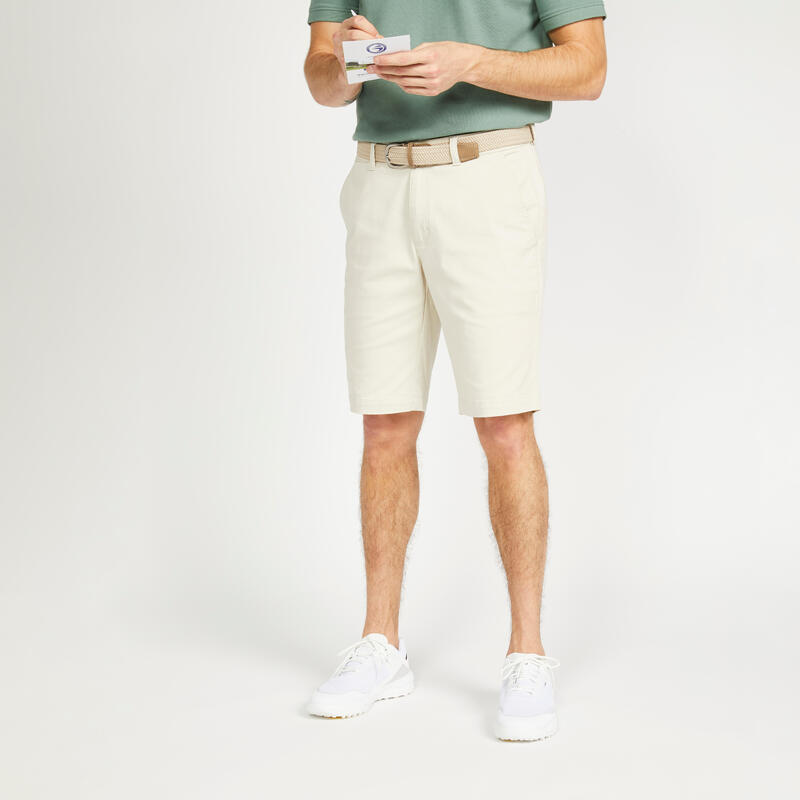 Golfshort voor heren chino MW500 beige