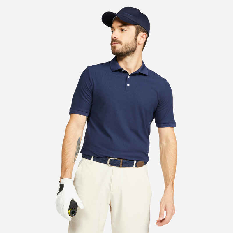 Golf Poloshirt kurzarm WW500 Herren marineblau