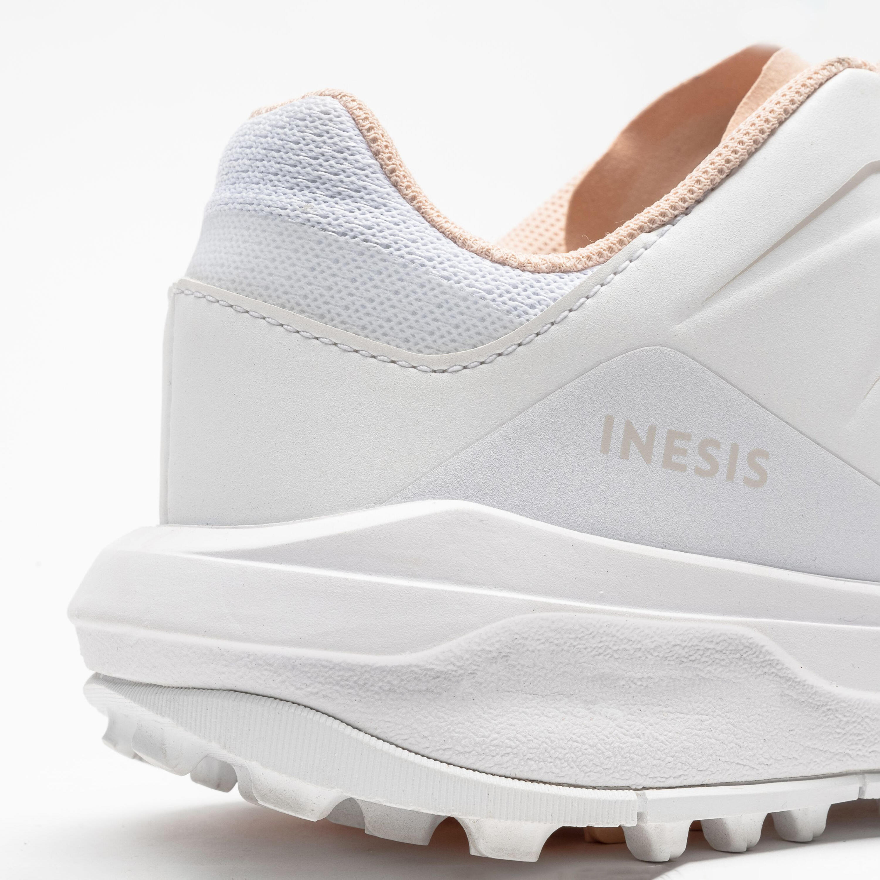 Women's Breathable Golf Shoes - WW 500 White & Pink/Beige 6/6