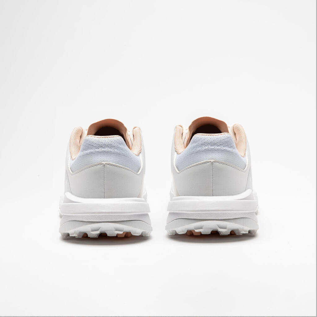 Tenis de golf blancos y beige rosados para mujer WW500