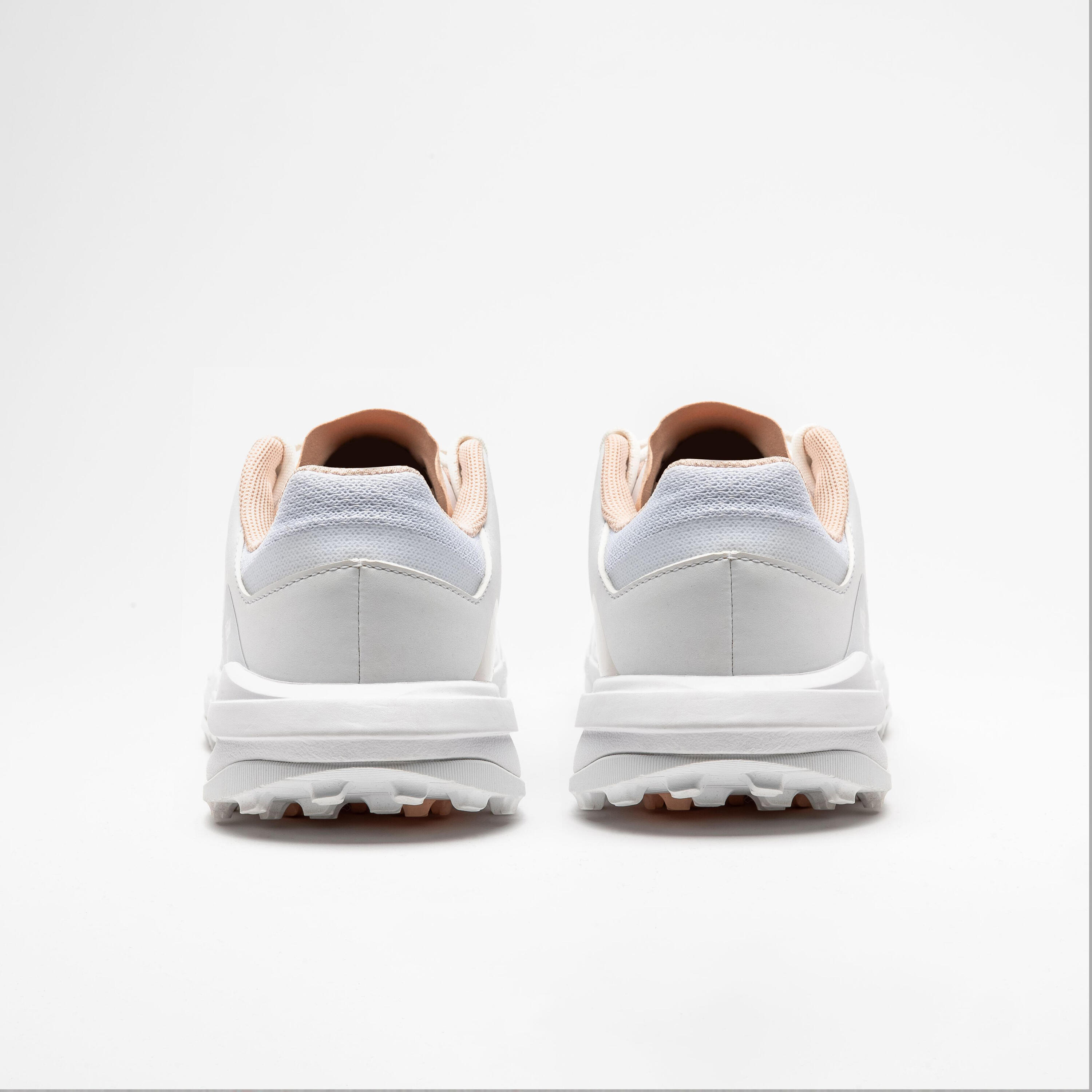 Women's Breathable Golf Shoes - WW 500 White & Pink/Beige 4/6