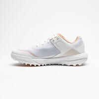Women's Breathable Golf Shoes - WW 500 White & Pink/Beige