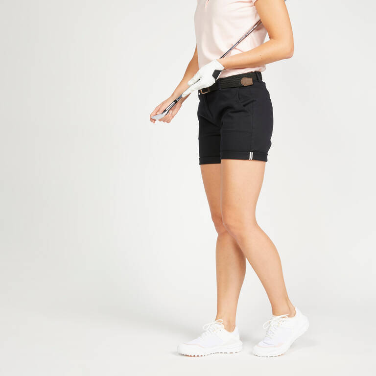Women's Golf Chino Shorts - MW500 Black