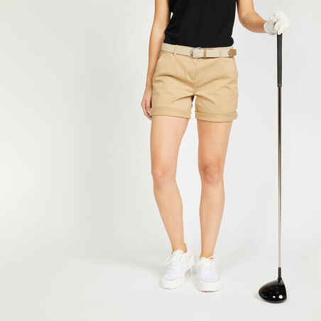 Women's Golf Chino Shorts - MW500 Beige