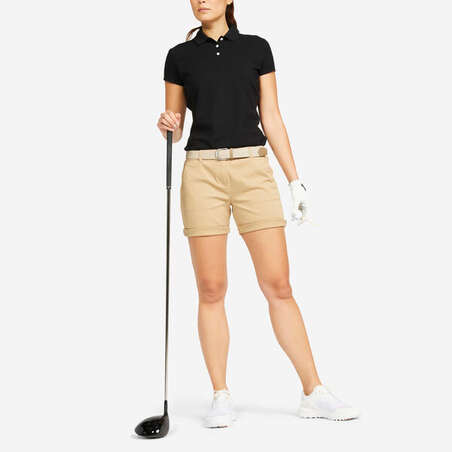 Short chino en coton golf Femme - MW500 beige