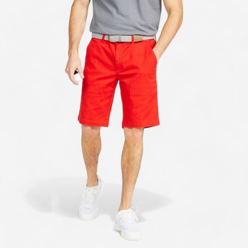 Pantalón corto chino algodón golf Hombre - MW500 rojo