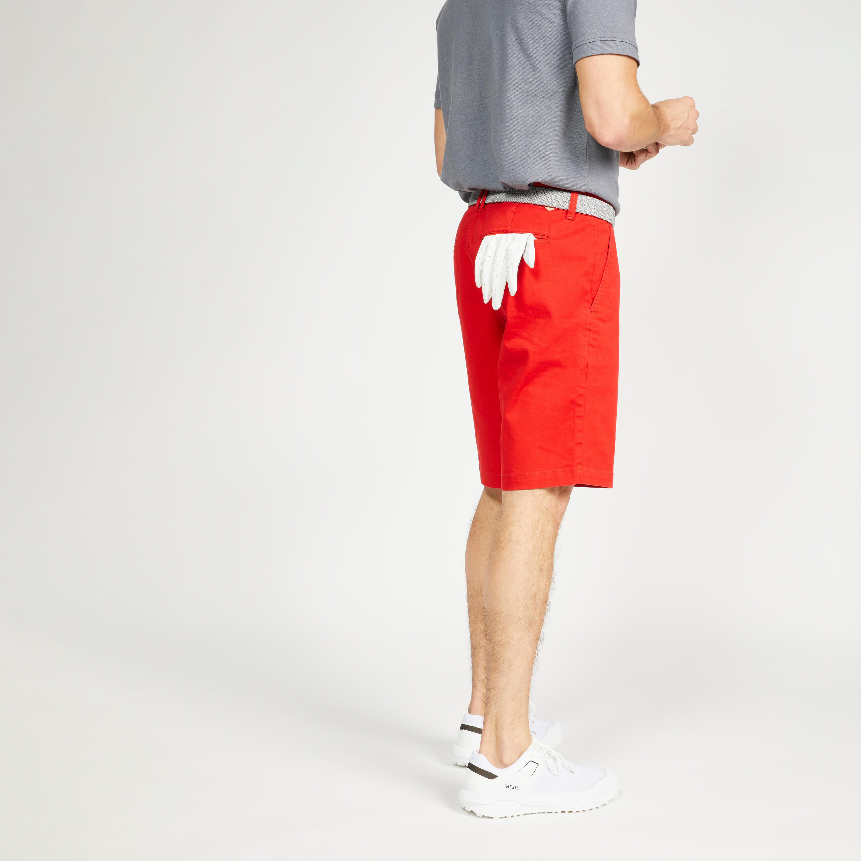 Men's golf chino shorts - MW500 red 2/5