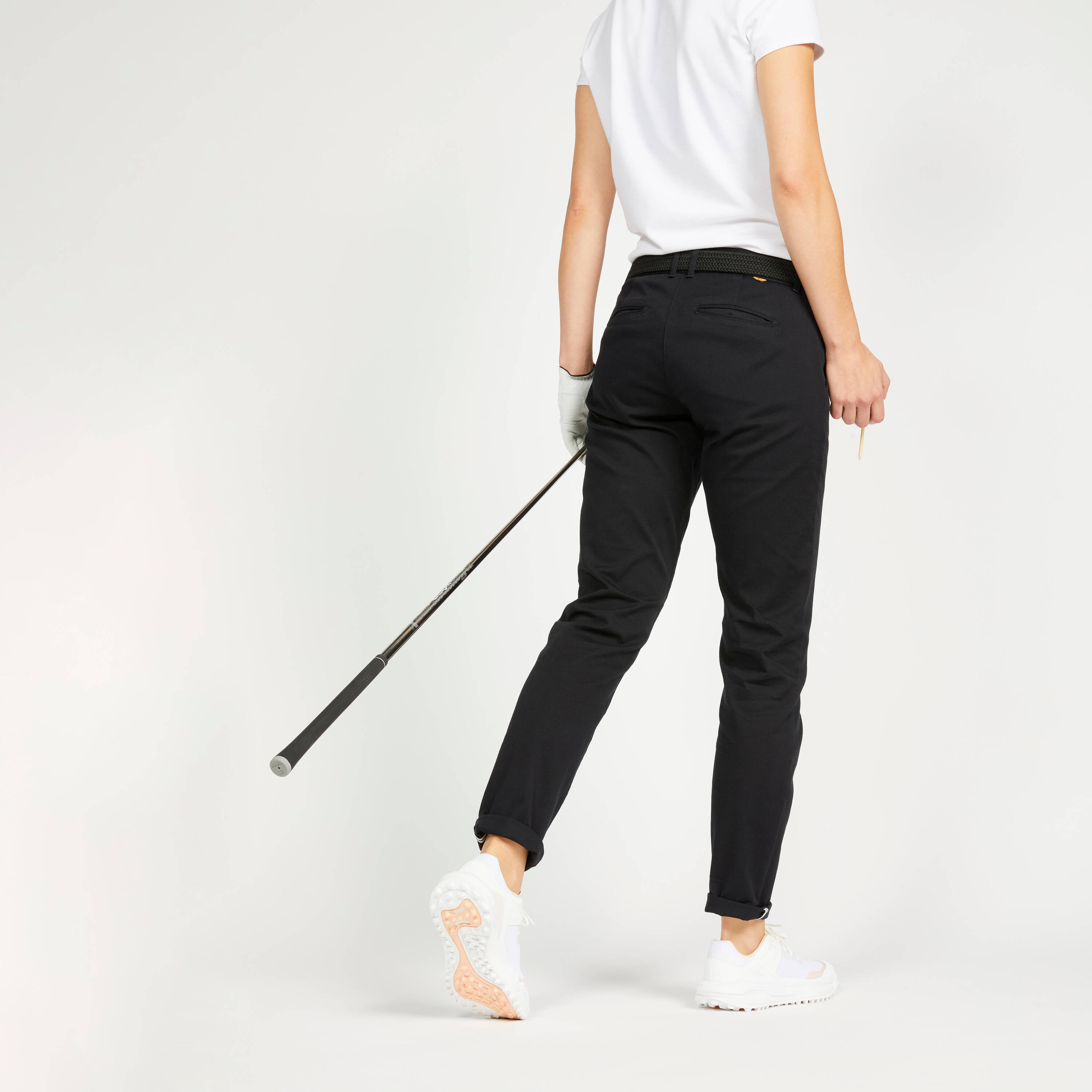 Women Golf Trousers MW500 Black -  2