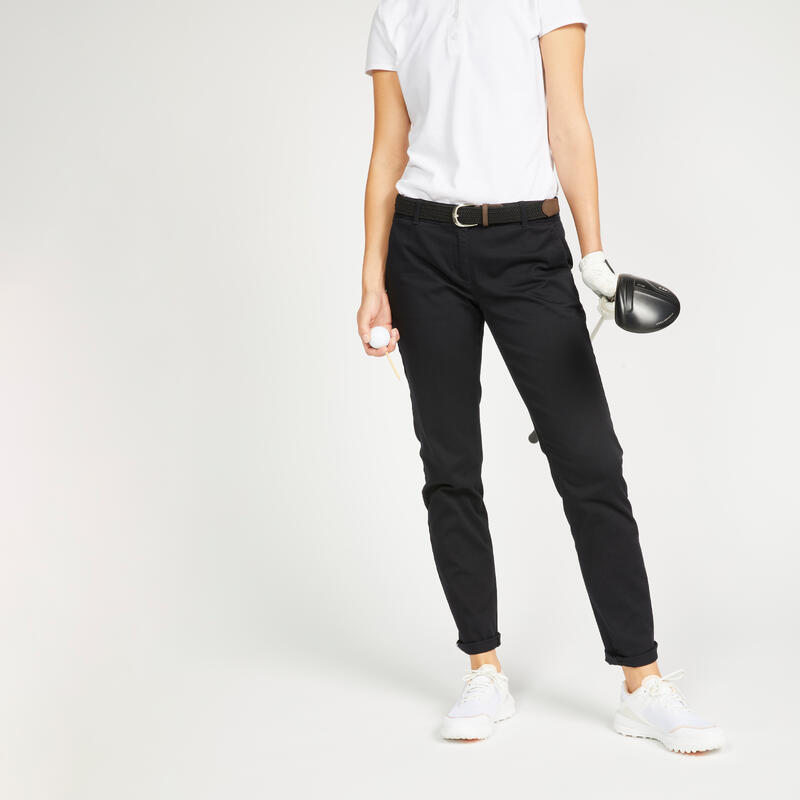 Pantalón golf largo algodón Mujer MW500 negro