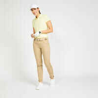 Women's golf short-sleeved polo shirt MW500 pale - yellow