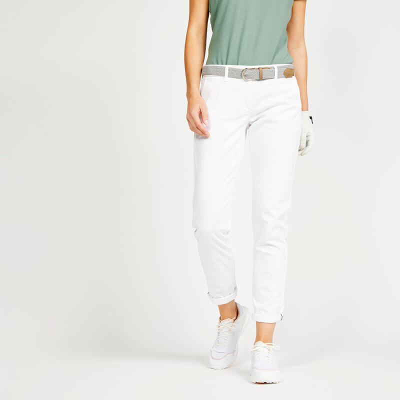 Pantalon de golf femme MW500 blanc