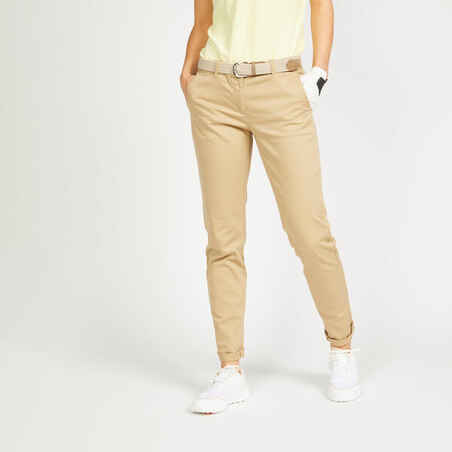 Women's Golf Trousers - MW500 Beige
