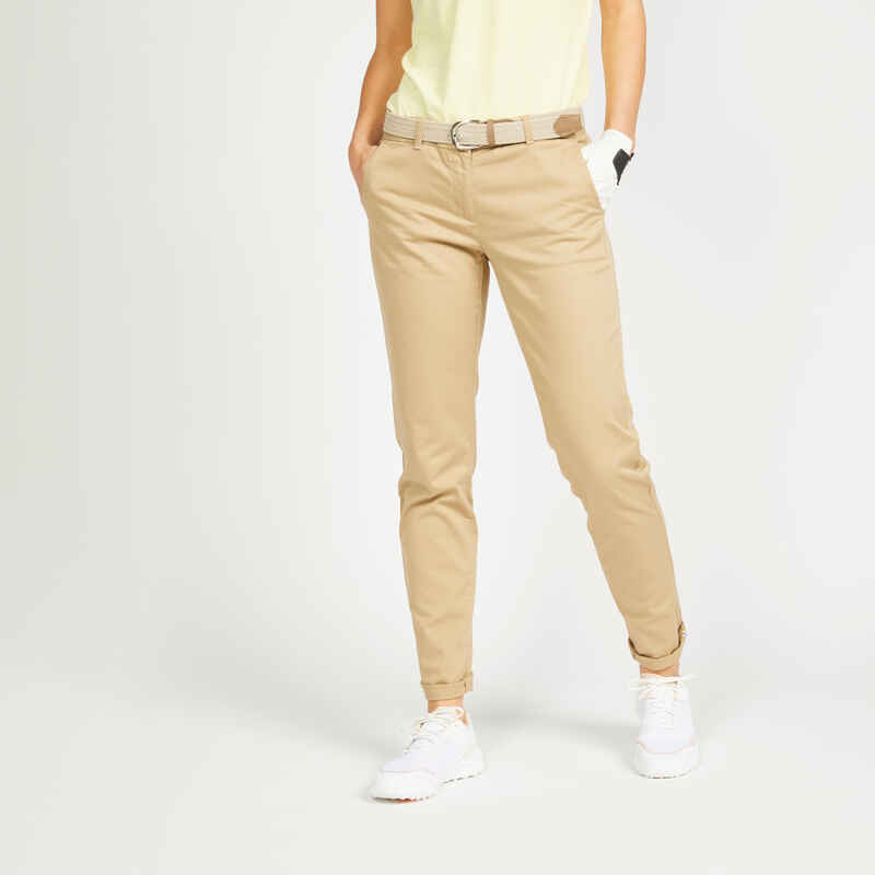 Women's Golf Trousers - MW500 Beige