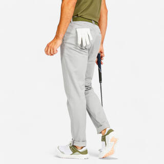 Men's golf cotton chino trousers - MW500 grey