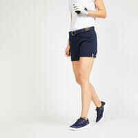 Women's golf cotton chino shorts - MW500 navy blue