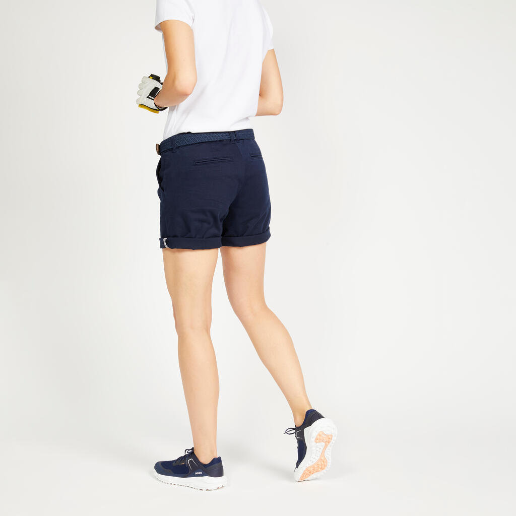 Women's golf chino shorts - MW500 ice blue