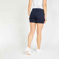 Women's golf cotton chino shorts - MW500 navy blue