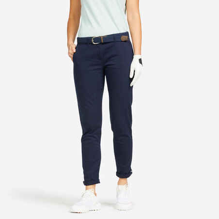 Mornarsko modre ženske hlače za golf MW500