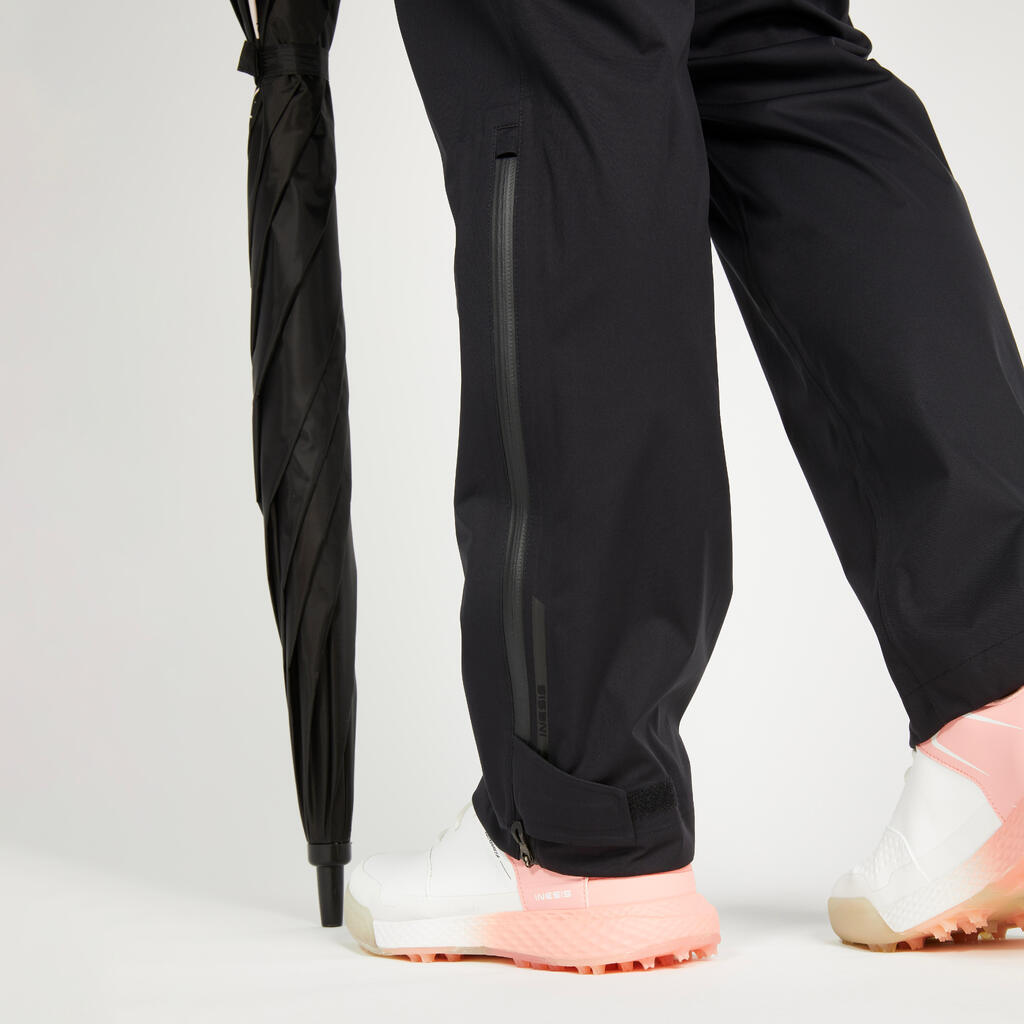 Dámske nepremokavé golfové nohavice do dažďa RW500 čierne