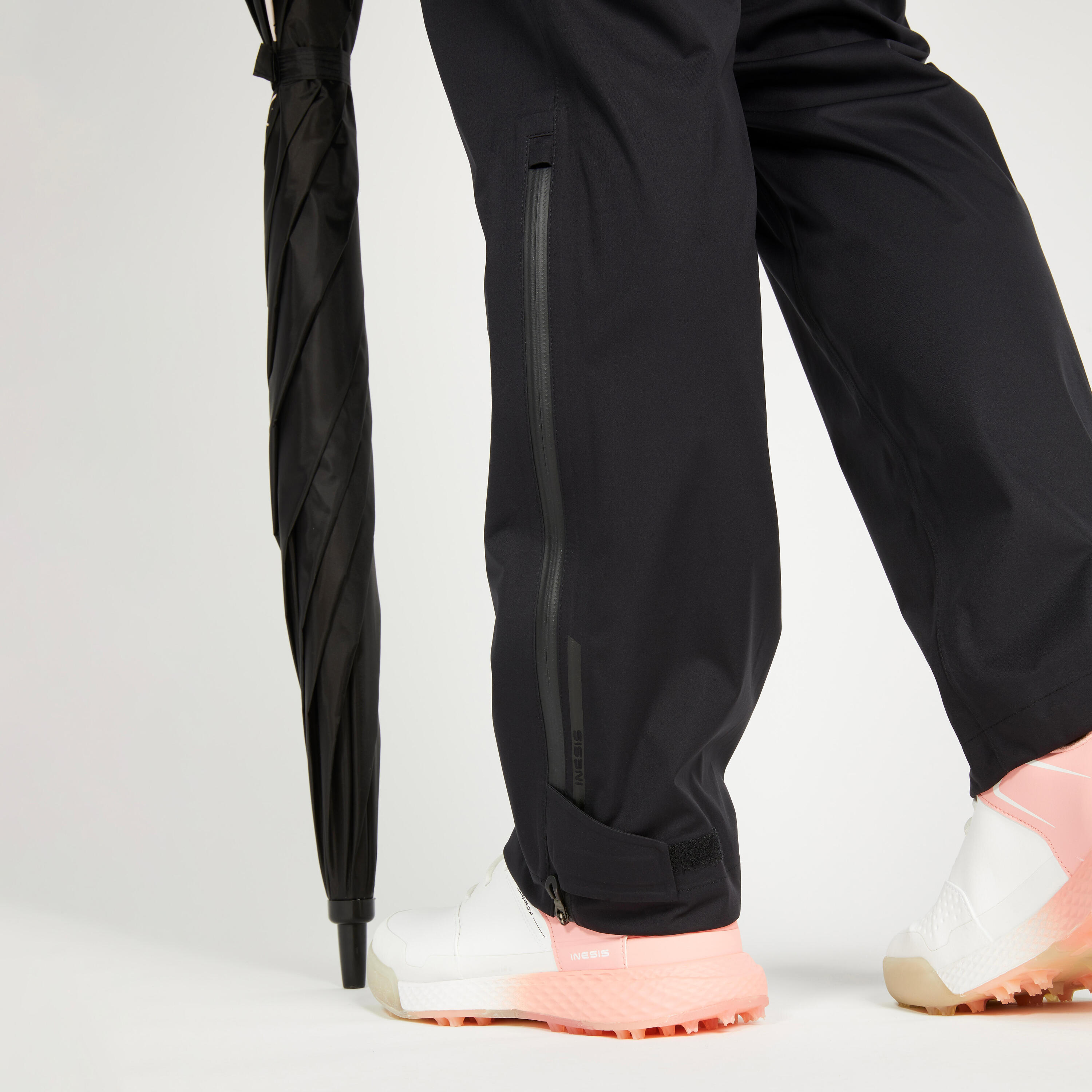 Women's golf waterproof rain trousers RW500 black 5/5