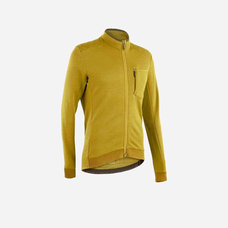 Radtrikot langarm Herren GRVL900 Merino gelb Radtrikot langarm Herren GRVL900 Merino gelb