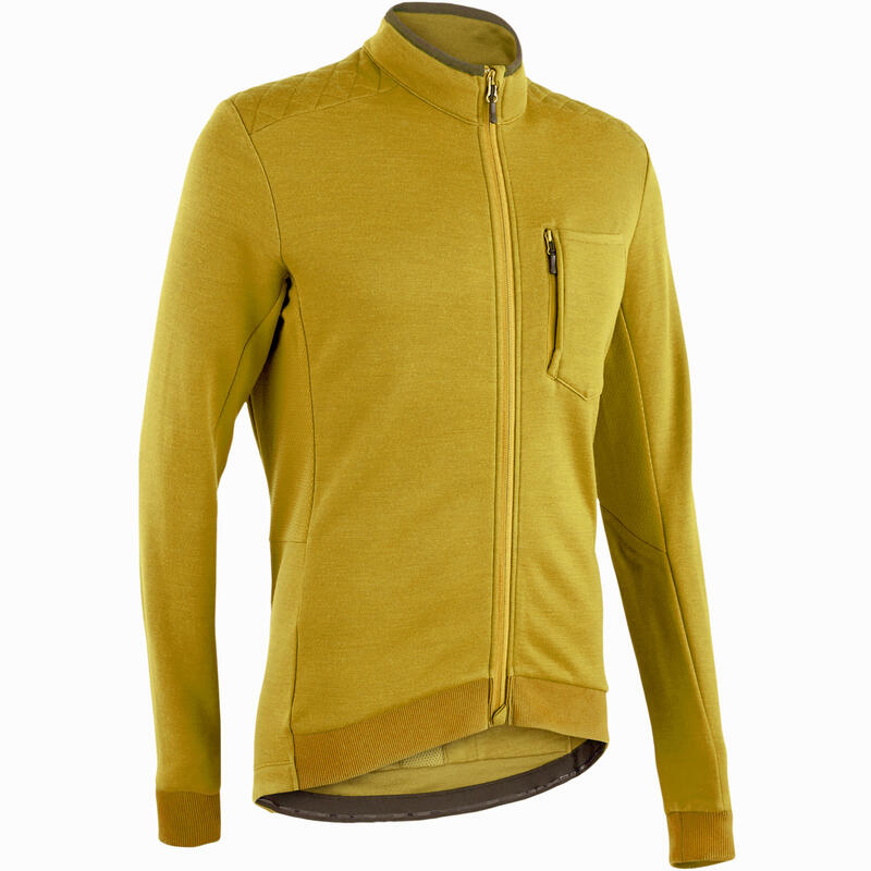MAILLOT VELO MANCHES LONGUES HOMME GRVL900 MERINOS OCRE