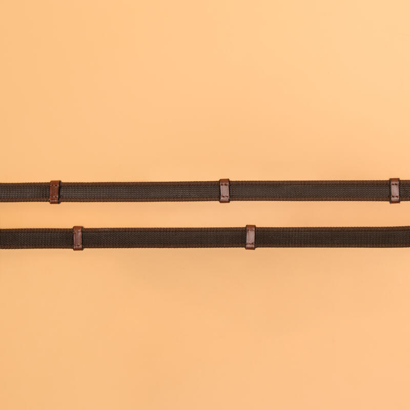 Lederzügel mit Silikon-Grip braun