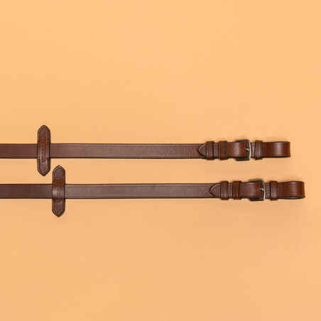 Horse Riding Silicone Grip Reins For Horse and Pony - Brown