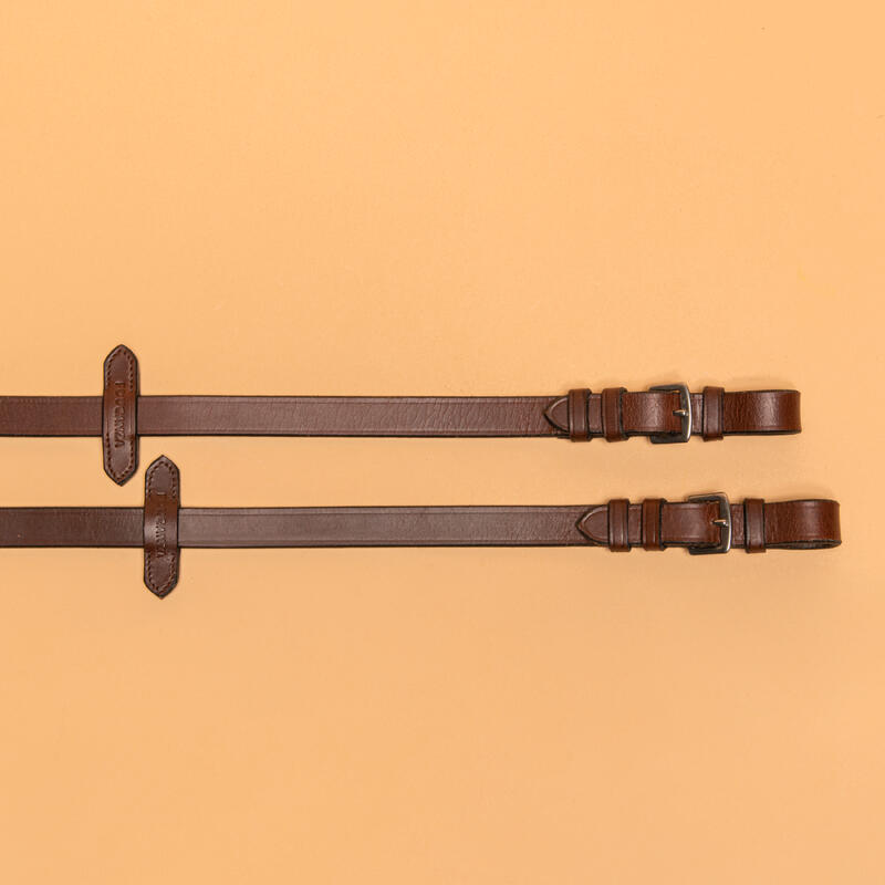 Lederzügel mit Silikon-Grip braun