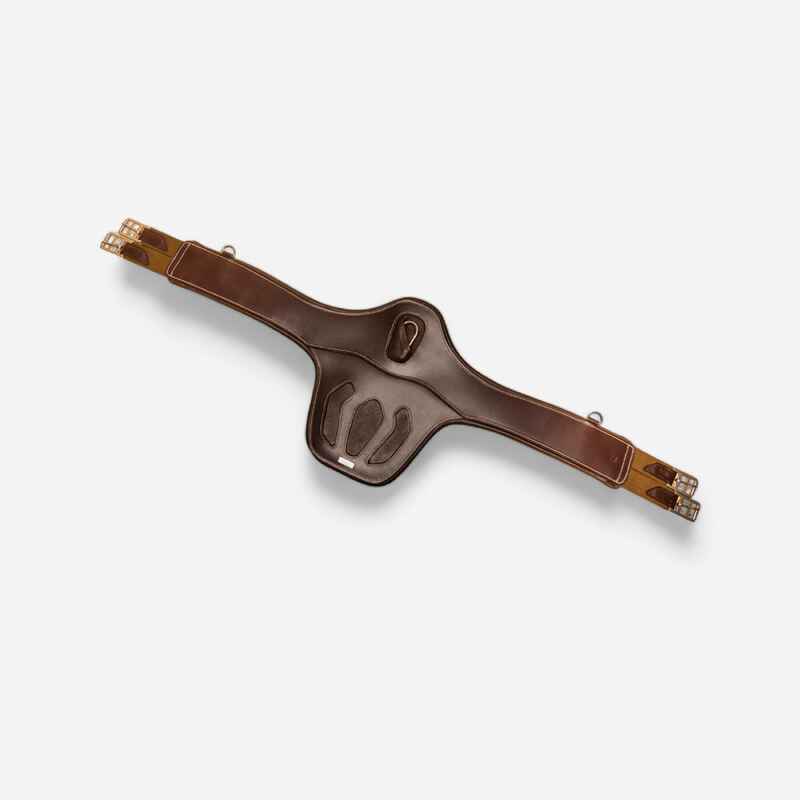 Sattelgurt mit Bauchlatz Leder Pferd/Pony - 900 braun