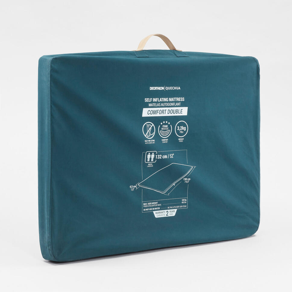 SELFINFLATING CAMPING MATTRESS COMFORT 132 CM 2 P QUECHUA Decathlon